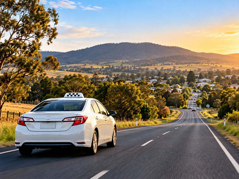 Kilmore to Broadford taxi on a regional Victorian road